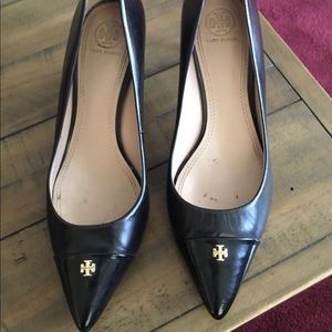 Tory Burch 3 inch heels. Good condition size 8 1/2.  Black leather